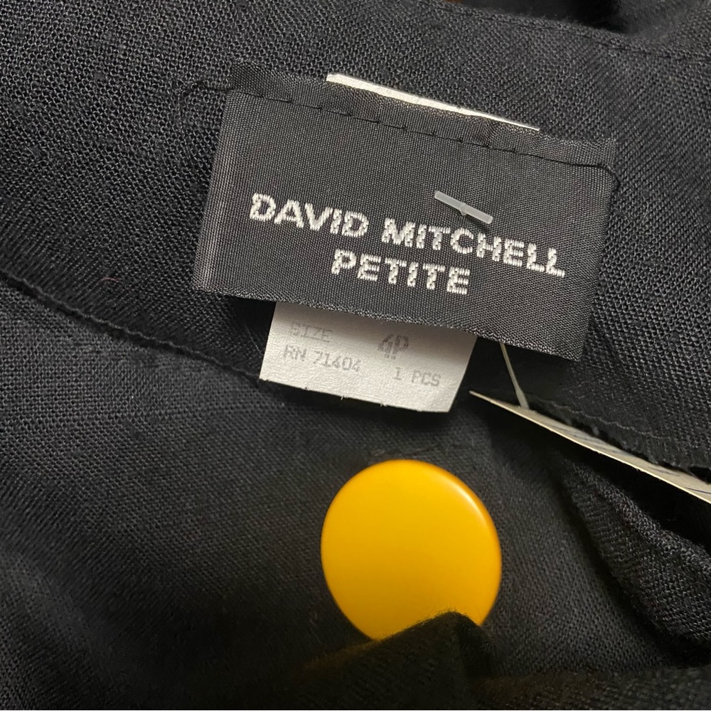 Vintage Rainbow Button Front Fitted David Mitchell Petite 80’s Dress Black - Picture 8 of 14